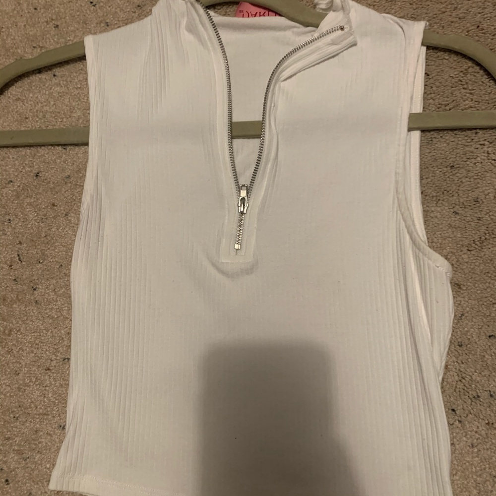 White Tank with Zipper